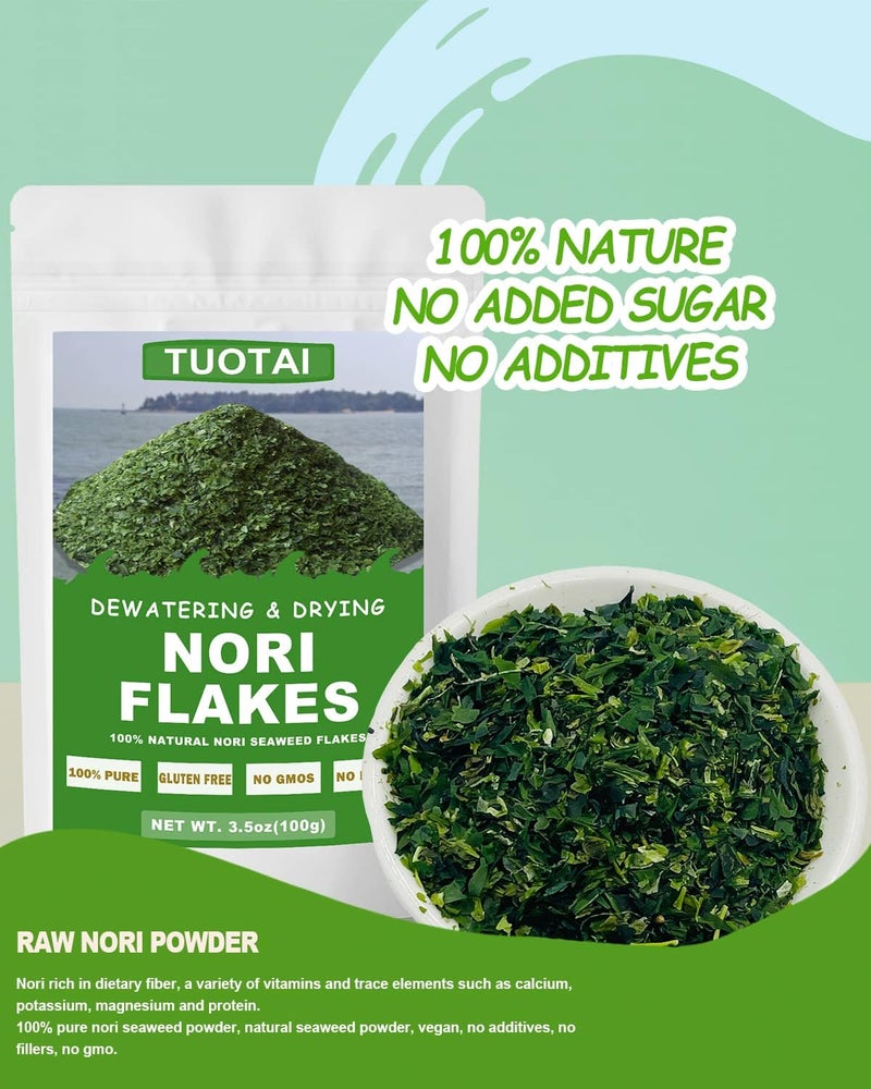 TUOTAI 100% Pure Nori Seaweed Flakes - Vegan, Gluten Free, No Additives - Image 3